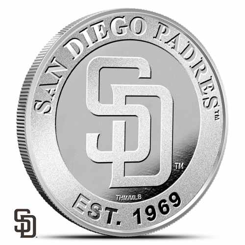 1 oz MLB San Diego Padres Silver Round (BU)