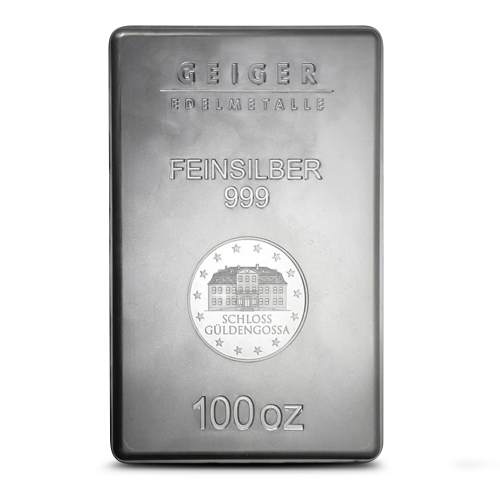 100 oz Geiger Security Line Silver Bar