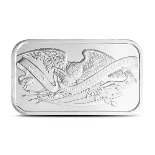 1 oz SilverTowne Retro Eagle Silver Bar (New)