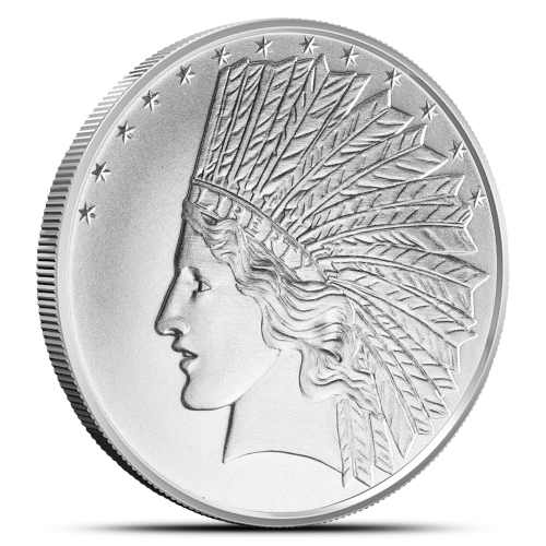 1 oz SilverTowne Indian Replica Silver Round (New)