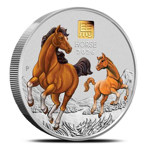 2026 1 Kilo Australian Silver Lunar Horse Coin (Gold Privy, Box + CoA)