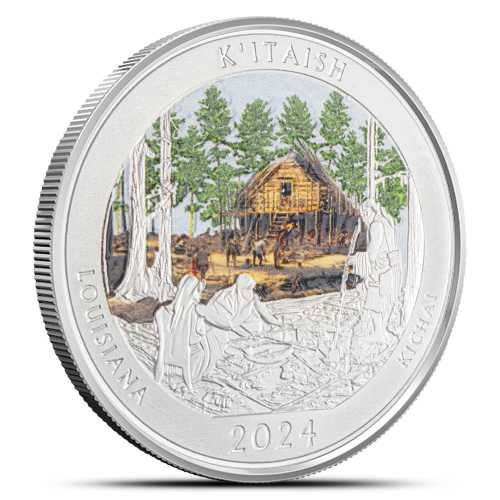 2024 1 oz Colorized Native America the Beautiful Louisiana Silver Coin (Box + CoA)