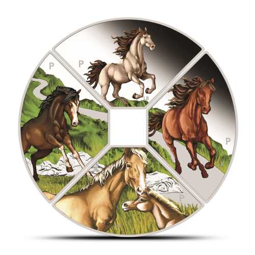 2026 1 oz Tuvalu Silver Lunar Horse Quadrant 4-Coin Set (Box + CoA)