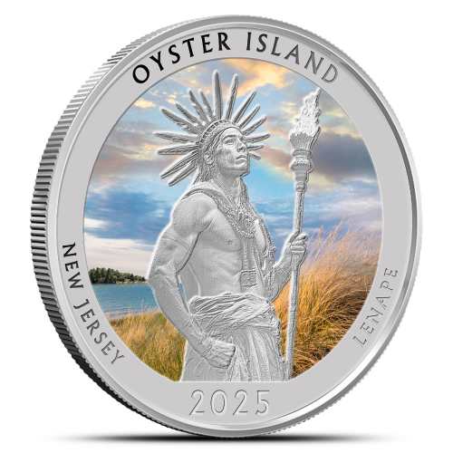 2025 1 oz Colorized Native America the Beautiful New Jersey Silver Coin (Box + CoA)