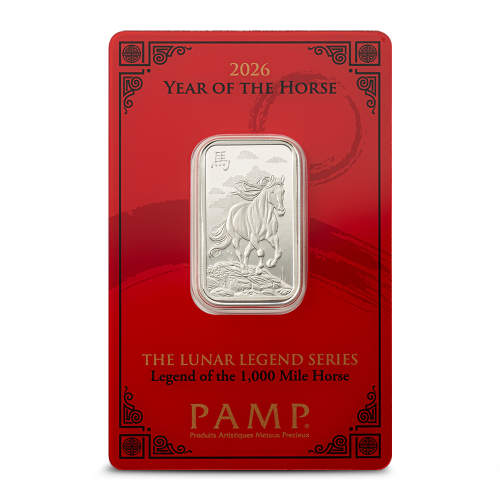 2026 10 Gram PAMP Suisse Lunar Legend Mile Horse Silver Bar (New w Assay)