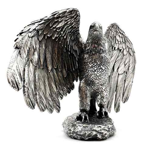 12 oz Antique Finish The Walking Liberty Eagle Silver Statue (New, Box + CoA)