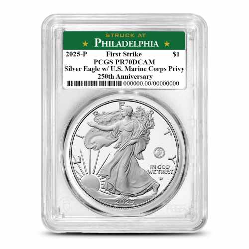 2025-P 1 oz Proof Marine Corps Privy American Silver Eagle Coin PCGS PR70 DCAM FS