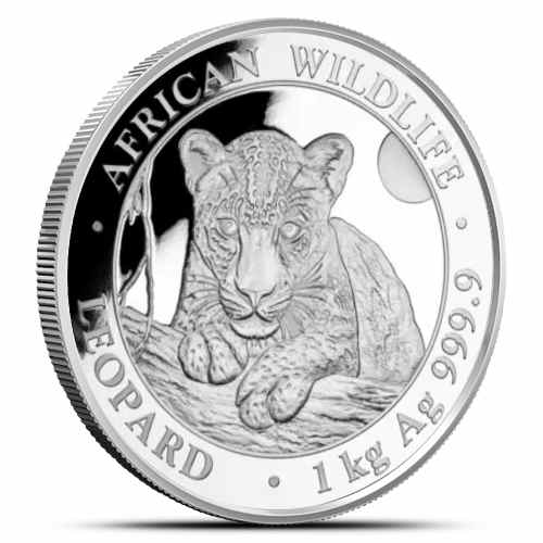 2025 1 Kilo Somalia Silver African Wildlife Leopard Coin (BU)