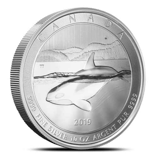 2019 10 oz Canadian Silver Orca Whale Coin