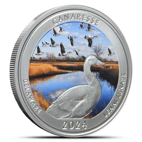 2024 1 oz Colorized Native America the Beautiful Delaware Silver Coin (Box + CoA)