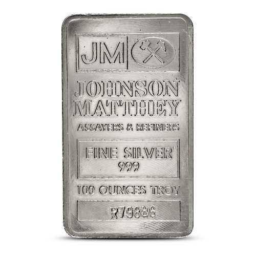 100 oz Pressed Johnson Matthey Silver Bar