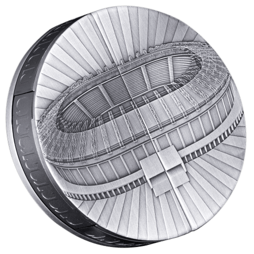 2026 5 oz Antique Solomon Islands Silver FIFA Stadium Sliding Door Coin (Box + CoA)