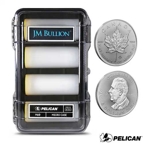 2026 1 oz Silver Maple Leaf Mini Monster Box (100 Coins, JM Bullion Pelican Case, BU)