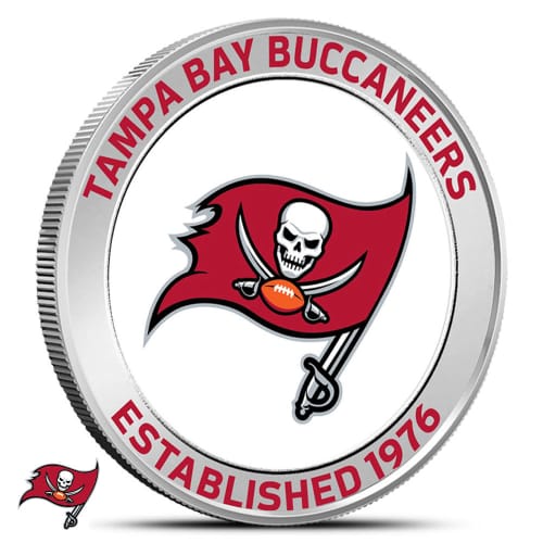1 oz Colorized NFL Tampa Bay Buccaneers Silver Round (BU)