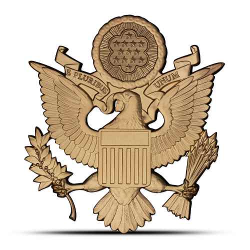 2026 2 oz Samoa Silver Great Seal of USA Shaped Coin (Gold Plated, Box + CoA)