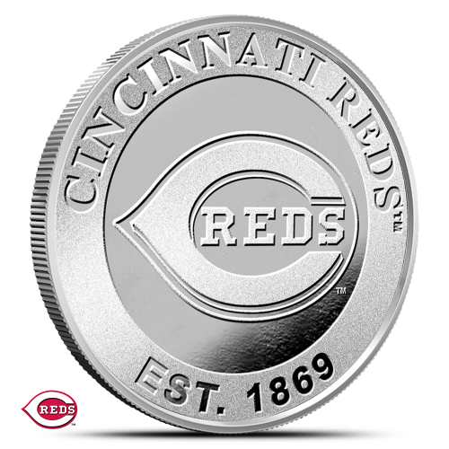 1 oz MLB Cincinnati Reds Silver Round (BU)