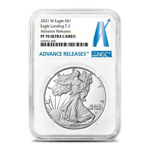 2021-W 1 oz Proof American Silver Eagle Coin NGC PF70 UCAM AR (Type 2)