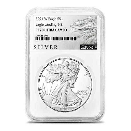 2021-W 1 oz Proof American Silver Eagle Coin NGC PF70 UCAM (Type 2, ALS Label)