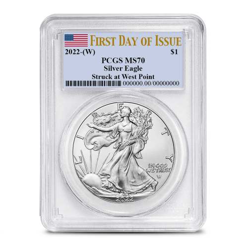 2022 (W) 1 oz American Silver Eagle Coin PCGS MS70 FDOI