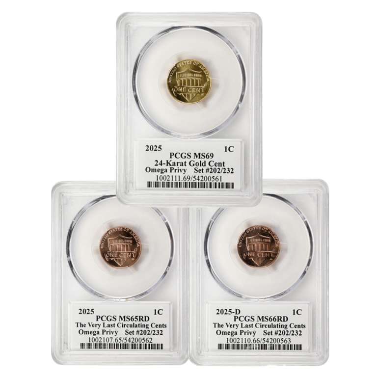 2025 3-Coin Omega-Privy Pennies Lot #202