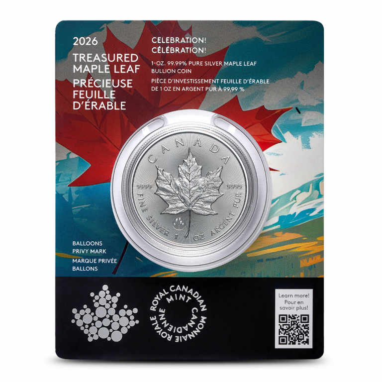 2026 1 oz Canadian Silver Treasured Maple Leaf Celebration Privy Coin (New w Assay)