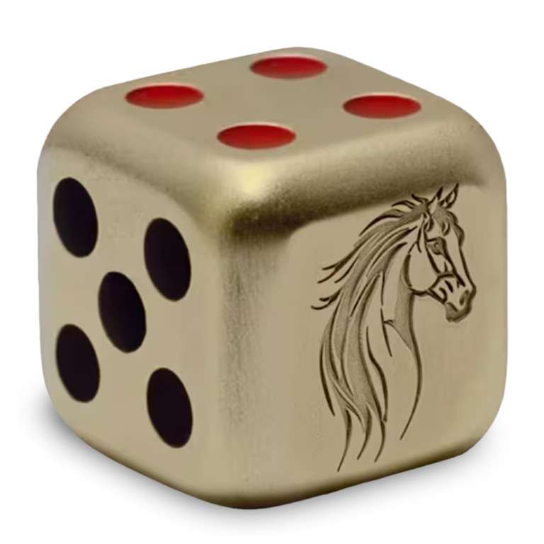 2026 1 oz Fiji Silver Year of the Horse Dice Coin (Gilded, Box + CoA)