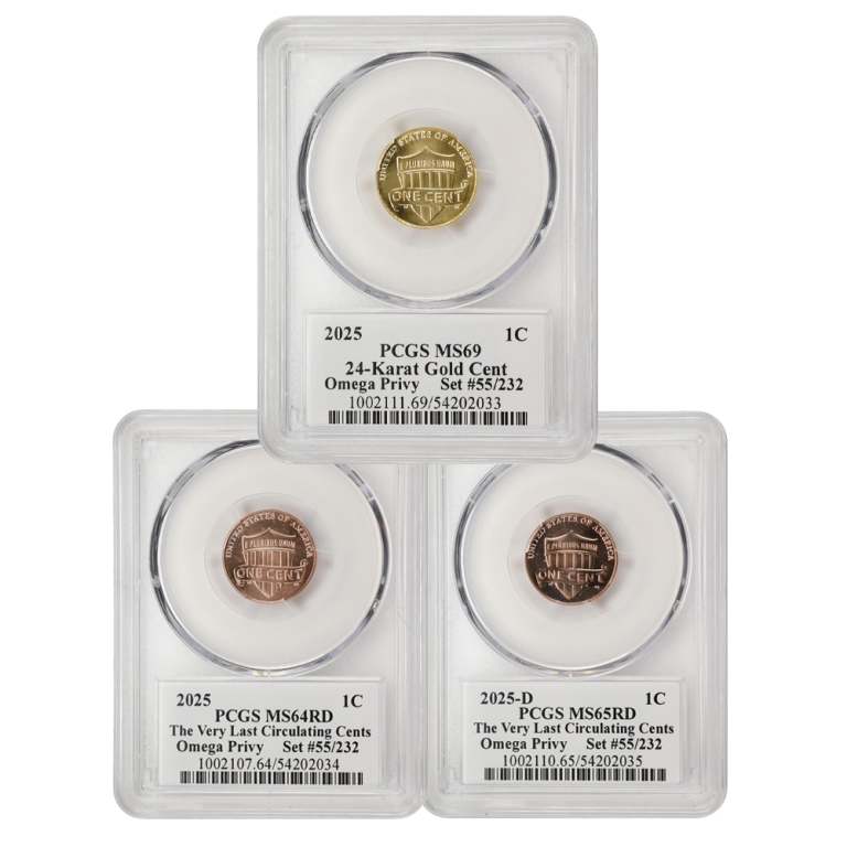 2025 3-Coin Omega-Privy Pennies Lot #55