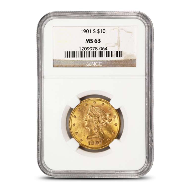 1901-S Pre-33 $10 Liberty Gold Eagle Coin NGC MS63