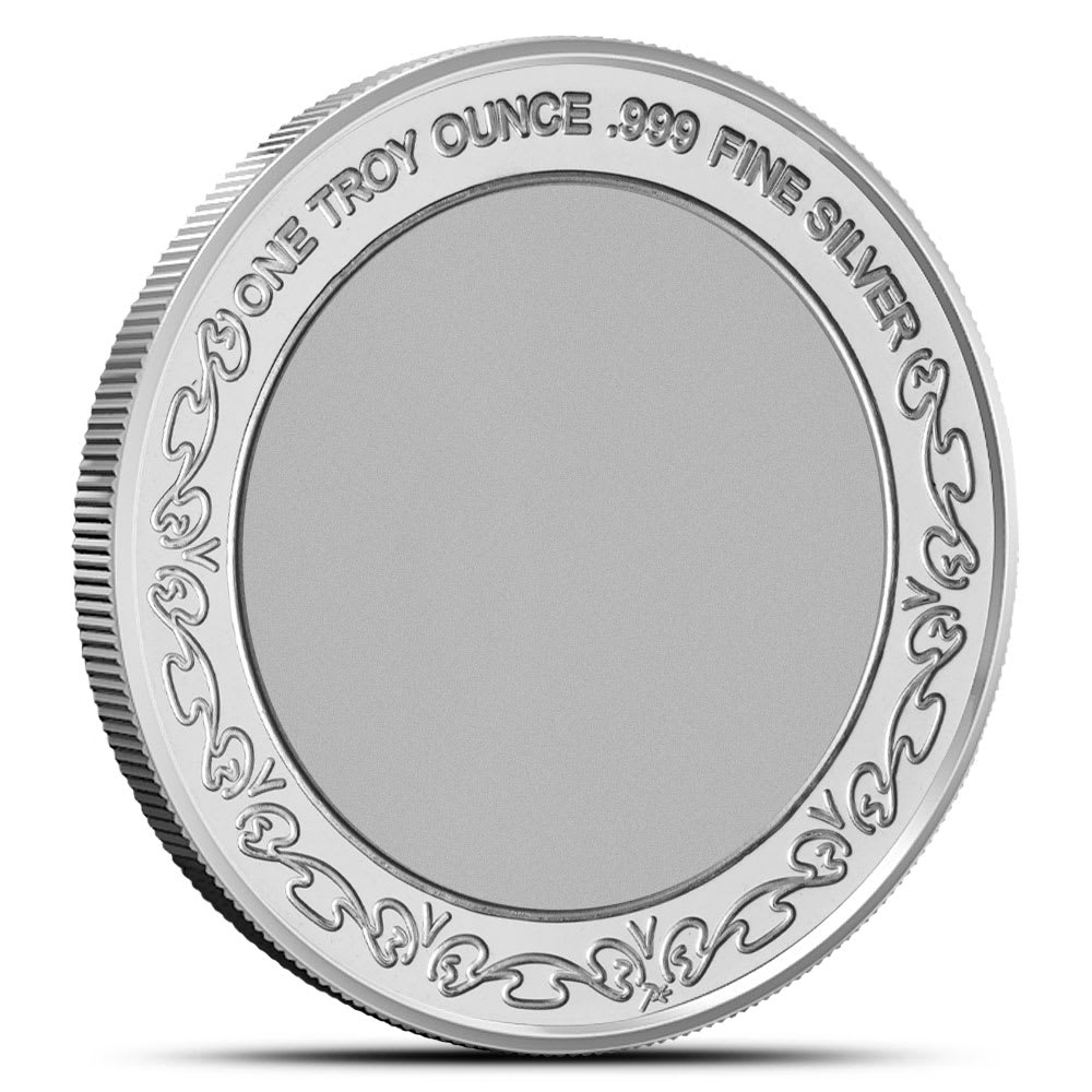 1 oz SilverTowne Happy Easter Cross and Flowers Silver Round l JM