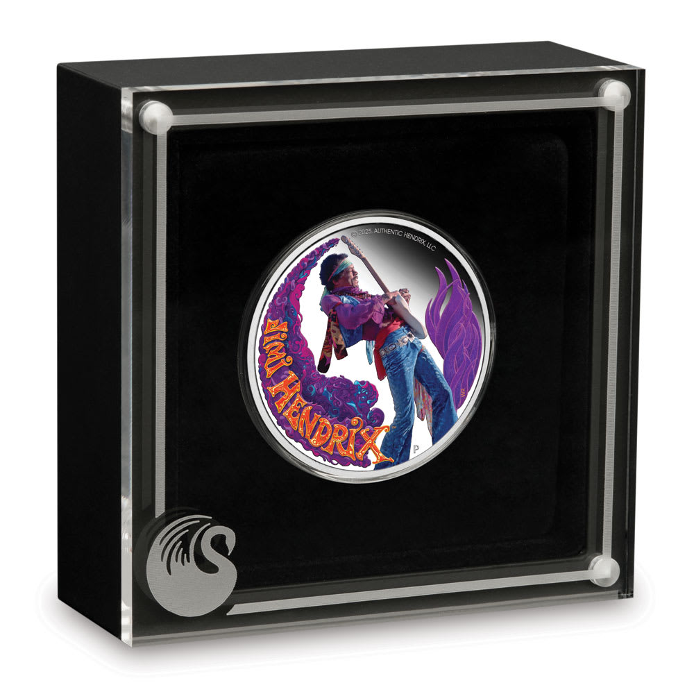 2025 1 oz Proof Colorized Tuvalu Silver Jimi Hendrix Coin l JM