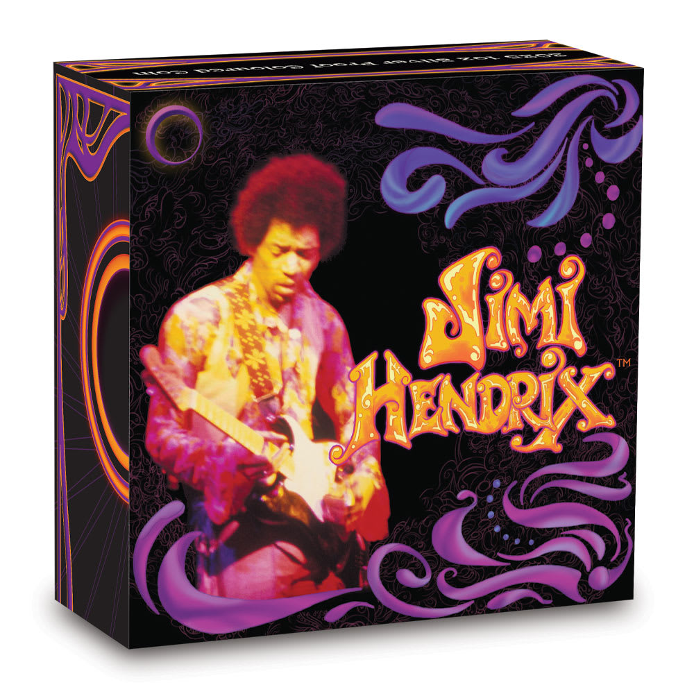 2025 1 oz Proof Colorized Tuvalu Silver Jimi Hendrix Coin l JM