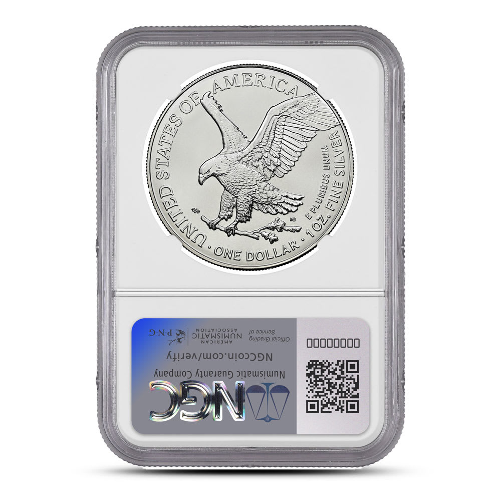 2025 1 oz American Silver Eagle Coin NGC MS69 ER (JM Bullion Flag