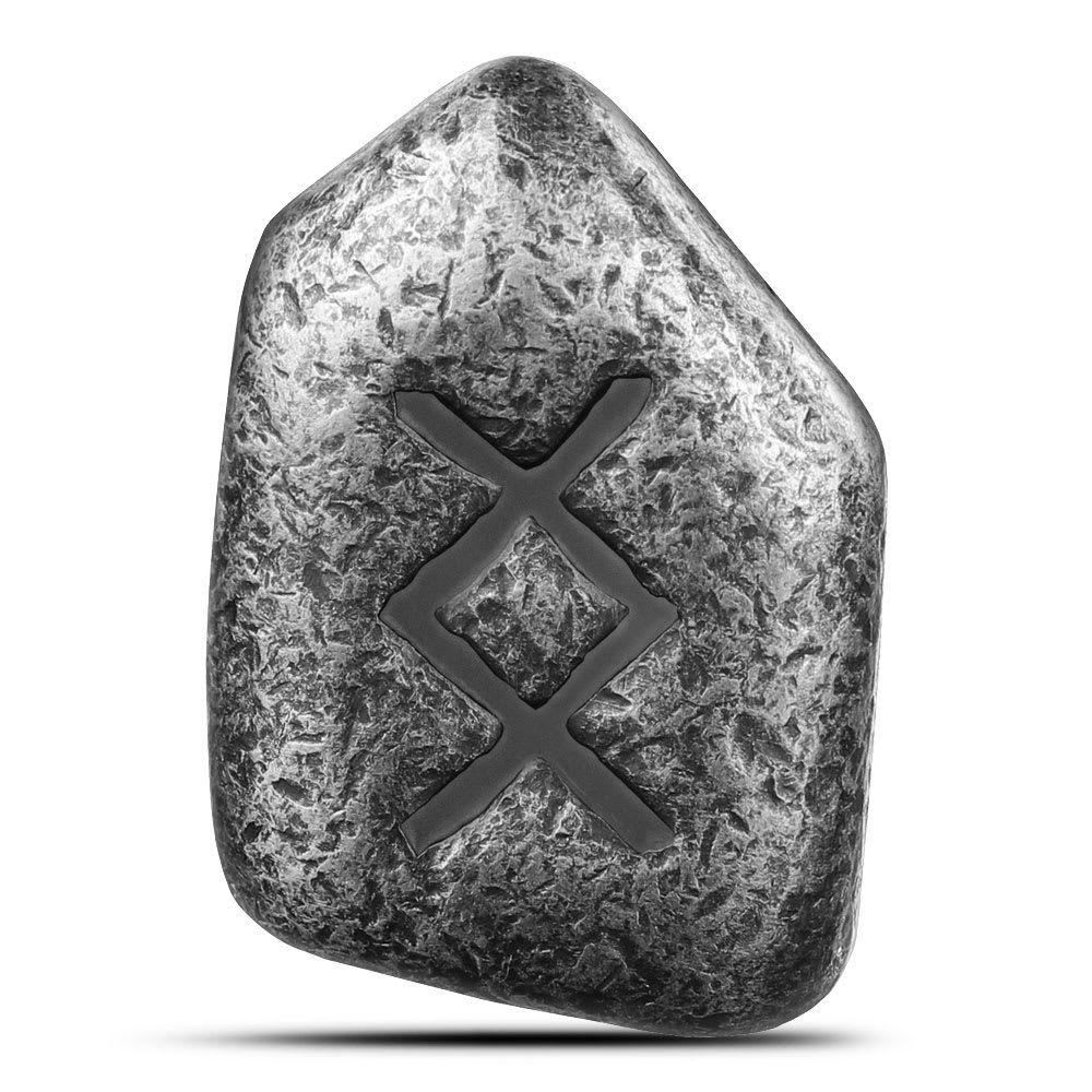 1 oz Antique Germania Mint Ingwaz Rune Cast Silver Bar l JM Bullion™