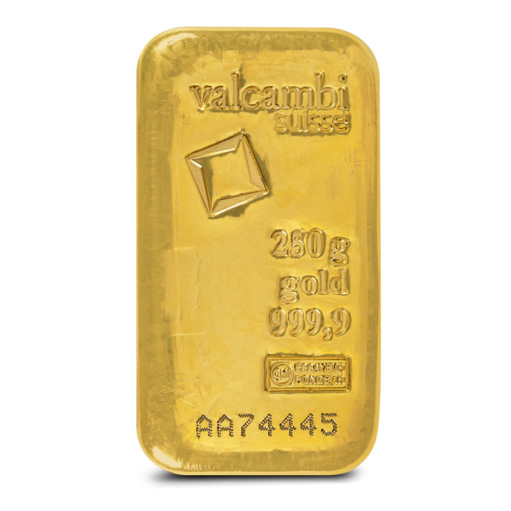 250 Gram Valcambi Cast Gold Bar (New w/ Assay) l JM Bullion™ | JM Bullion