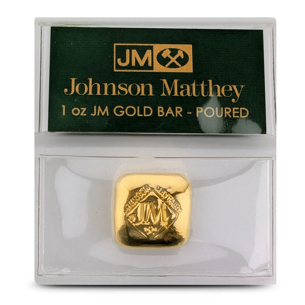1 oz Johnson Matthey Poured Square Gold Bar (New) l JM Bullion™
