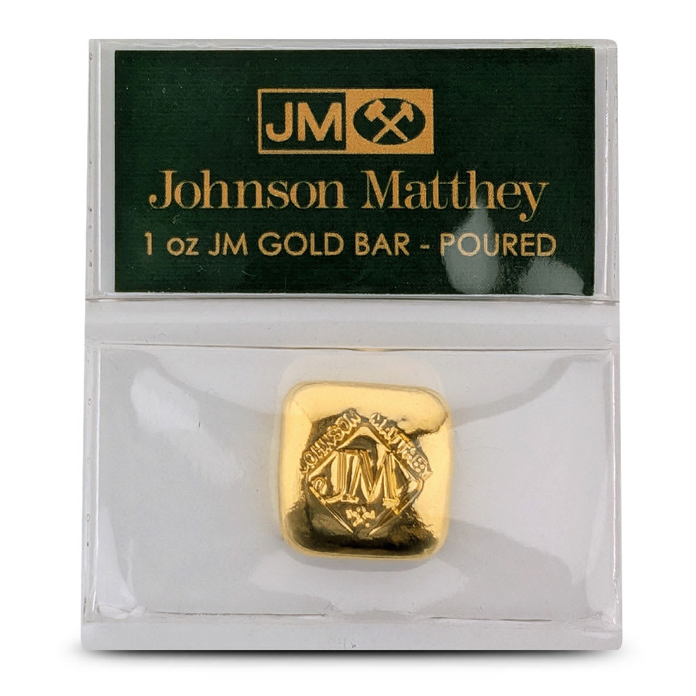 1 oz Johnson Matthey Poured Square Gold Bar (New) l JM Bullion™