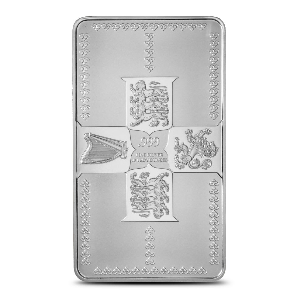 銀製　silver 18本セット 10 oz Gothic Crown Silver Bar (New) l JM Bullion™