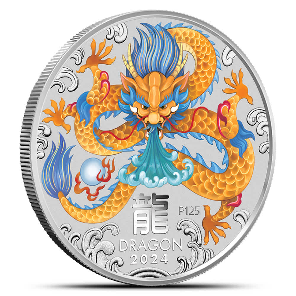 2024 1 oz Colorized Australian Silver Lunar Dragon Coin l JM Bullion™