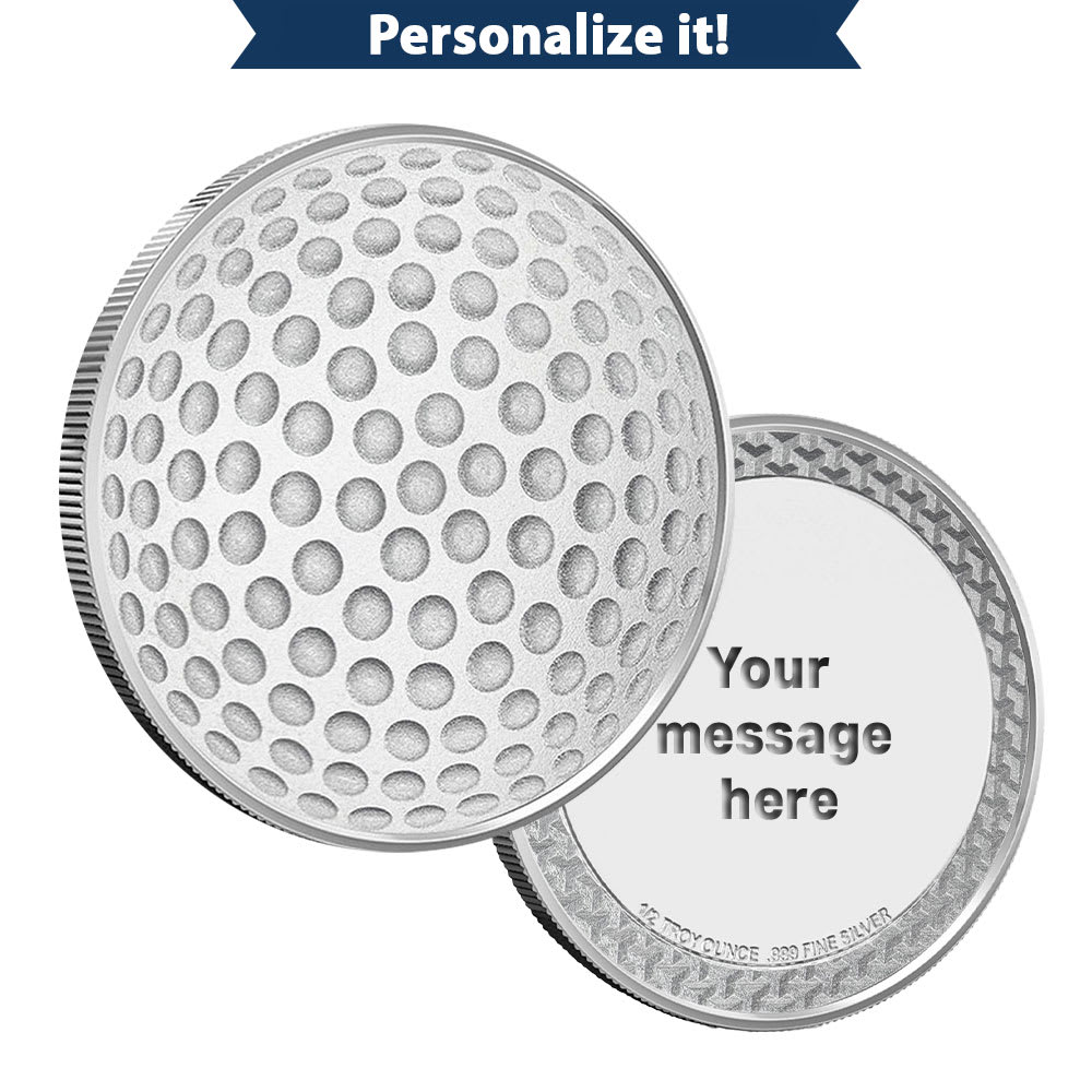 Sterling by poole 銀　silver シルバー　ゴルフ　トレー 1/2 oz Silver Engravable Golf Ball Marker Round l JM Bullion™