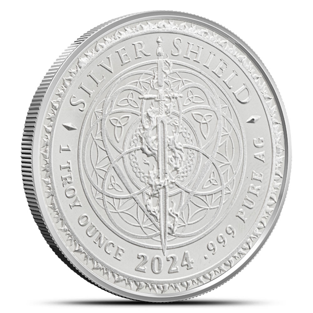 1 oz Crucifixion Silver Shield Round (New) l JM Bullion™